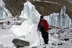 18 Jerome Ryan And An Ice Penitente On The East Rongbuk Glacier On The Trek From Intermediate Camp To Mount Everest North Face Advanced Base Camp In Tibet.jpg